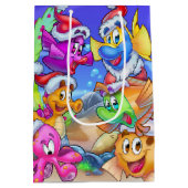 FriendFish Cartoon Geschenktasche Fisch Mittlere Geschenktüte (Rückseite)