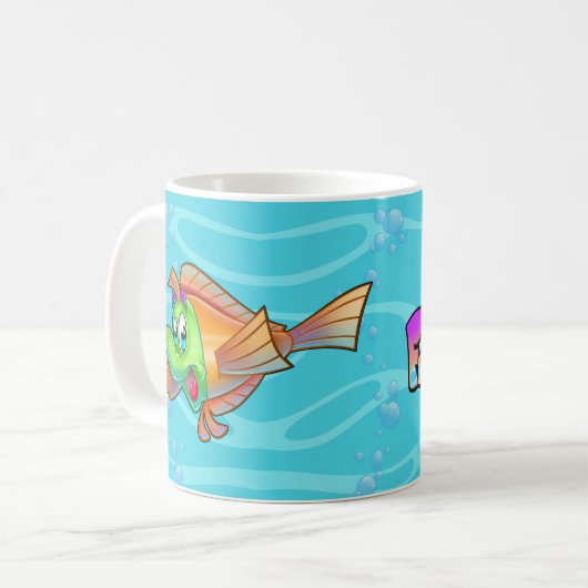 FriendFish Cartoon Kaffeetasse (Vorderseite Links)