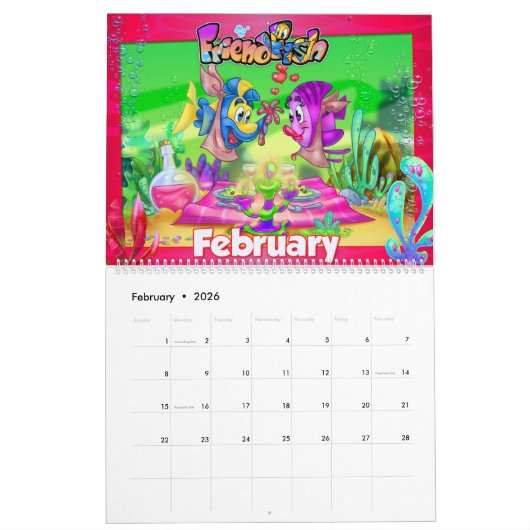 FriendFish Cartoon  Kalender (Feb 2026)