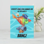 FriendFish Cartoon Niedlich Fish Abschluss Card Dankeskarte (Stehend Vorderseite)