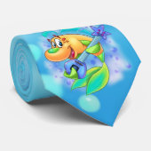 FriendFish niedlicher Cartoon Krawatte mit Fisch (Gerollt)