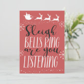 Friendly and Fun Santa Sleigh Feiertagskarte (Stehend Vorderseite)
