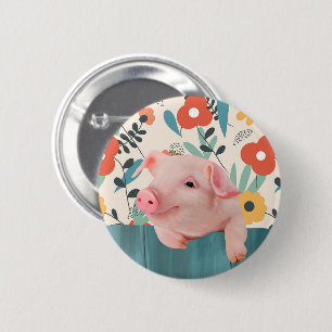 Friendly Baby Pig   Niedliches Baby Button