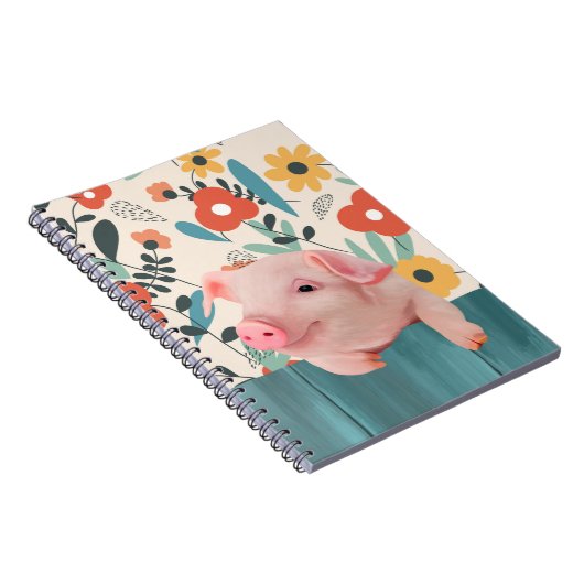 Friendly Baby Pig | Niedliches Baby Notizblock (Rechte Seite)