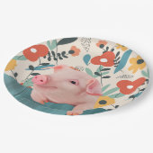 Friendly Baby Pig | Niedliches Baby Pappteller (Schrägansicht)