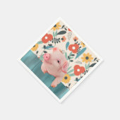 Friendly Baby Pig | Niedliches Baby Serviette (Ecke)