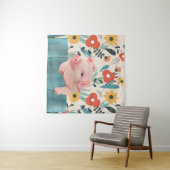 Friendly Baby Pig | Niedliches Baby Wandteppich (Beispiel (Horizontal))