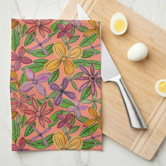 Friendly Blooms Geschirrtuch (Viertel Falte)