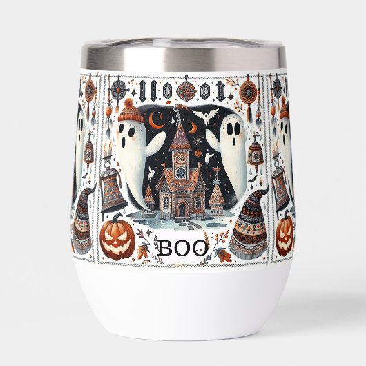 Friendly Boo Halloween Ghost Modernes Skript Spook (Rückseite)