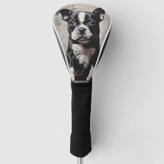 Friendly Boston Terrier Puppy Dogs 004 - Raimon P Golf Headcover