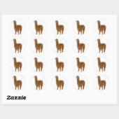 Friendly Brown Alpaca Sticker (Blatt)
