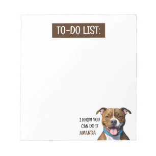 Friendly Brown Pit Bull zu tun Liste Notizblock