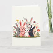 Friendly Bunnies Spring Meadow Card Karte (Vorderseite)