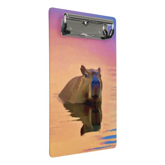 Friendly Capybara Mini Klemmbrett (Schrägansicht)