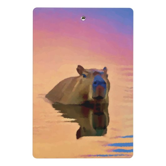 Friendly Capybara Mini Klemmbrett (Rückseite)