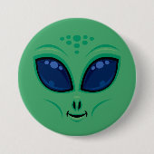 Friendly Cartoon Alien Face Button (Vorderseite)