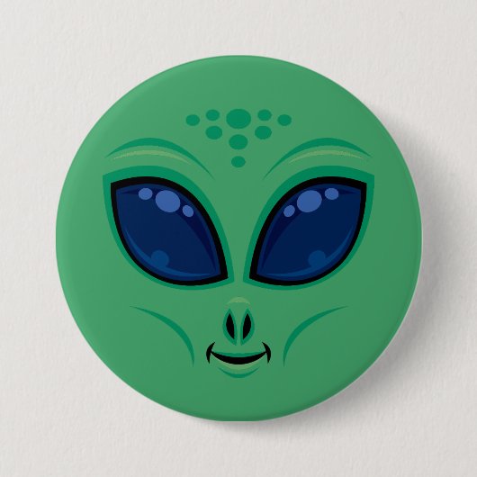 Friendly Cartoon Alien Face Button (Vorderseite)