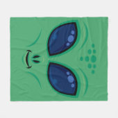 Friendly Cartoon Alien Face Fleecedecke (Vorderseite (Horizontal))