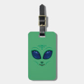 Friendly Cartoon Alien Face Gepäckanhänger (Vorderseite vertikal)