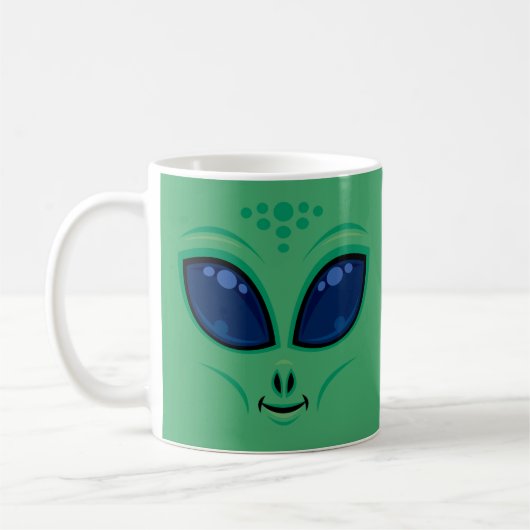 Friendly Cartoon Alien Face Kaffeetasse (Links)