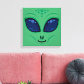 Friendly Cartoon Alien Face Leinwanddruck (Insitu (Wohnzimmer))