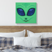 Friendly Cartoon Alien Face Leinwanddruck (Insitu (Schlafzimmer))
