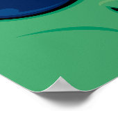 Friendly Cartoon Alien Face Poster (Ecke)