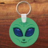 Friendly Cartoon Alien Face Schlüsselanhänger (Rückseite)