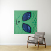Friendly Cartoon Alien Face Wandteppich (Beispiel (Horizontal))