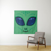 Friendly Cartoon Alien Face Wandteppich (Beispiel)