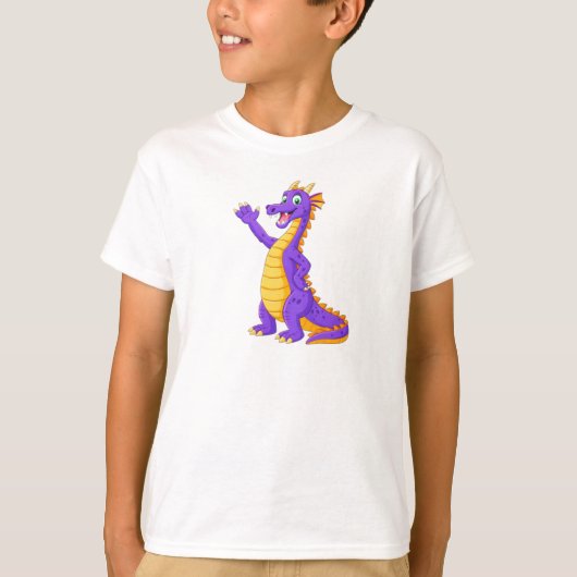Friendly Cartoon Dragon Character T-Shirt (Vorderseite)