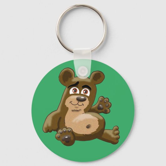Friendly Cartoon Teddy Bear Schlüsselanhänger (Vorderseite)