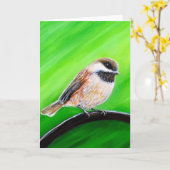 Friendly Chickadee Painting Karte (Gelbe Blume)