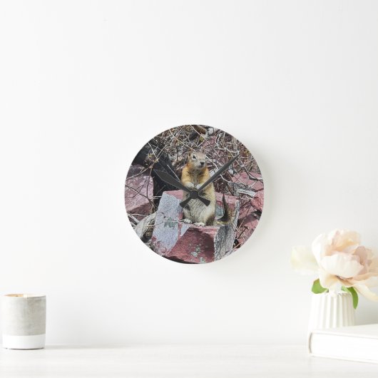 Friendly Chipmunk Runde Wanduhr (Zuhause)