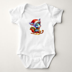 Friendly Christmas Donkey Baby Strampler