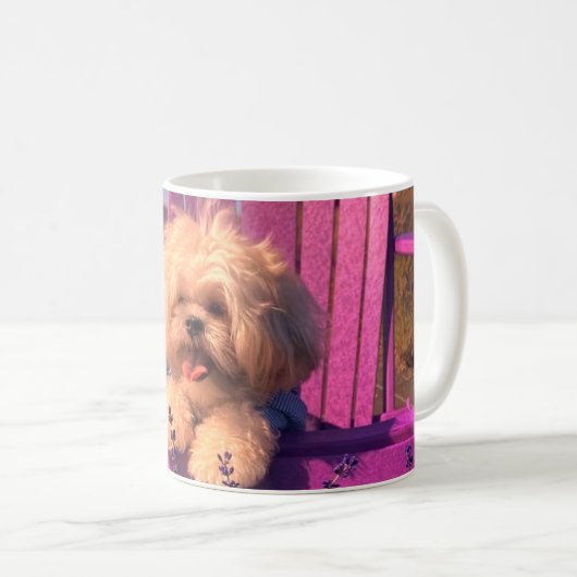 Friendly Cute Shih Tzu Puppy Smiles (Dog Days) Kaffeetasse (VorderseiteRechts)