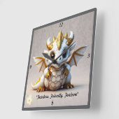 "Friendly Dragon Art" Quadratische Wanduhr (Winkel)