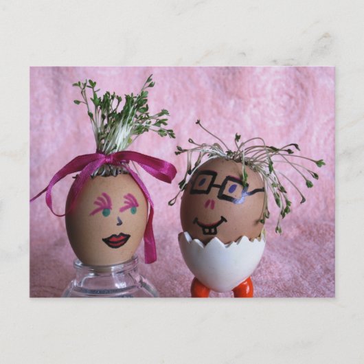Friendly Eggmen Fun Easter Postkarte (Vorderseite)