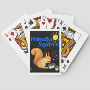 Friendly Eichhörnchen ist Ansammlung Nüsse Spielkarten
