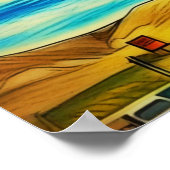 Friendly Encounter - Dragon and Dinosaur Poster (Ecke)