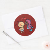 Friendly Eskimo Nose Kisses Kids Runder Aufkleber (Umschlag)