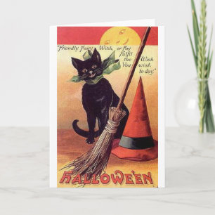 Friendly Fairy Vintage Halloween Karte