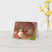 Friendly Frog on a Finger Notecard Karte (Gelbe Blume)