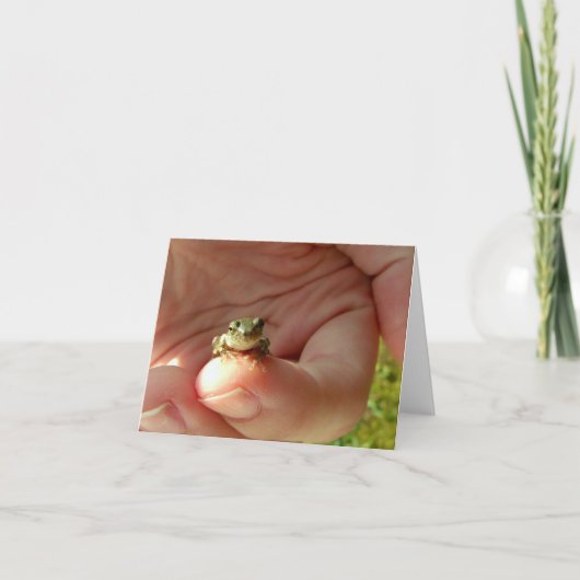 Friendly Frog on a Finger Notecard Karte (Vorderseite)
