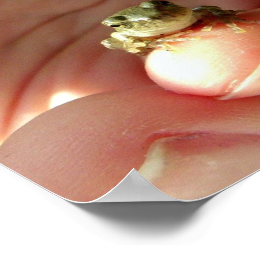 Friendly Frog on a Finger Poster (Ecke)