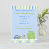 Friendly Frog & Turtle 12x18 Geburtstag Einladung (Stehend Vorderseite)