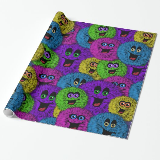 Friendly Fuzzles Niedliche Kreaturen Wrapping Pape Geschenkpapier (Ungerollt)