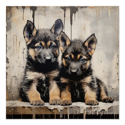 Friendly German Shepherd Puppy Dogs 001 - Raimon Poster (Vorderseite)