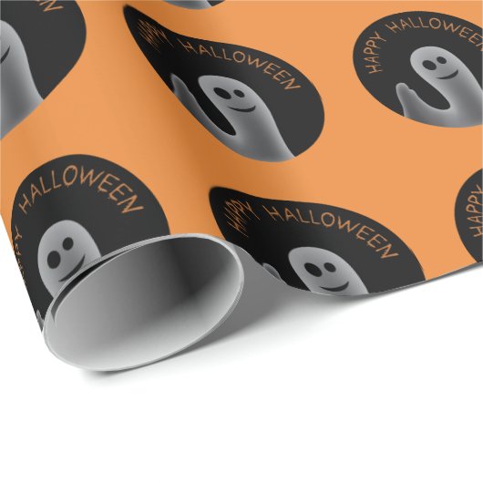 Friendly Ghost (glückliches Halloween) Packpapier (Rolleneckpunkt)