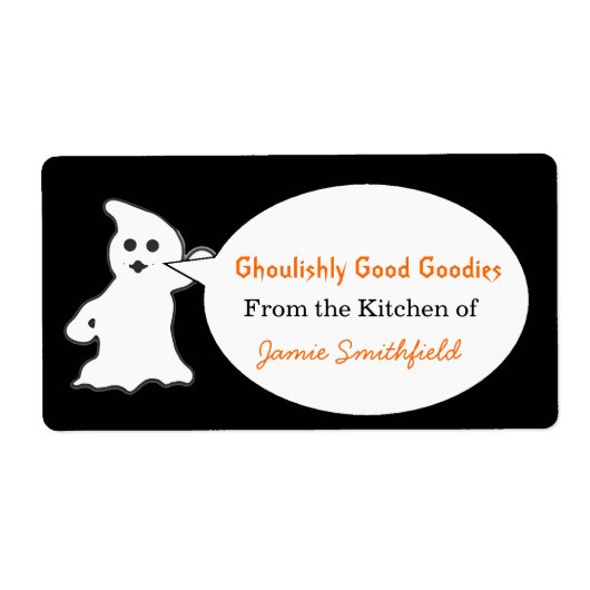 Friendly Ghost Halloween Kitchen Labels (Vorne)